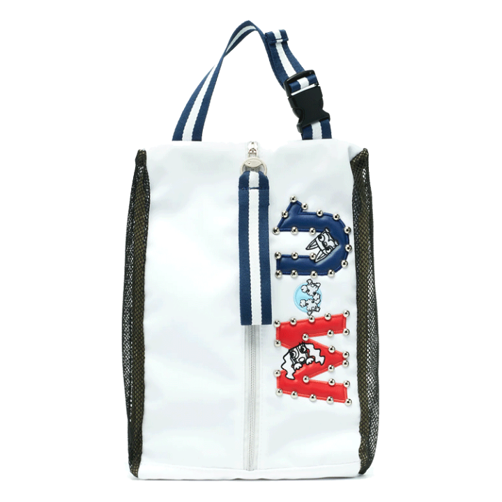 着後レビューで MU SPORTS スポーツ 大胆ロゴ柄 シューズケース ゴルフ