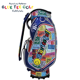 ブルーティーゴルフ BLUE TEE GOLF ワッペン柄 キャディバッグ 9.0型 BTG-CB024 カートタイプ【BLUE TEE GOLF】【CB024】