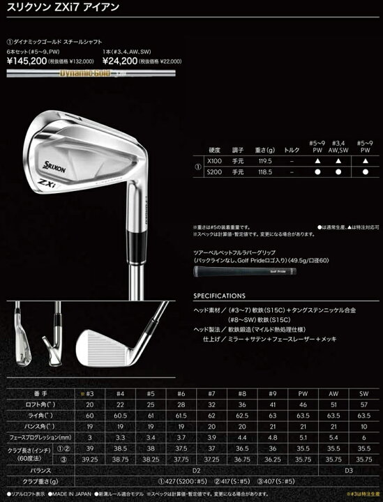 楽天市場】スリクソン SRIXON ZXi7 アイアン セット 6本組 (#5-#9,PW 