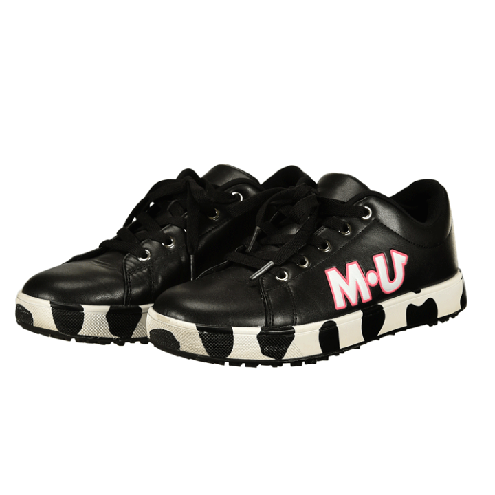 MU SPORTS ◆ダルメシアン柄スパイクレスシューズ 23.0 WH MU SPORTS ◇ダルメシアン柄スパイクレスシューズ 23.0 WH