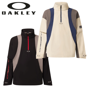OAKLEY 裏フリース プルオーバーJKT/2WAY/XL/ゴルフ/美品 OAKLEY 裏フリース プルオーバーJKT/2WAY/XL/ゴルフ/美品