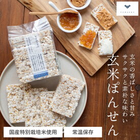 玄米ぽんせん（8枚入り）【3個セット/10個セット】国産 無添加 ポン煎餅 ぽんせん ポン菓子 砂糖不使用 玄米 玄米ぽんせん おやつ お菓子