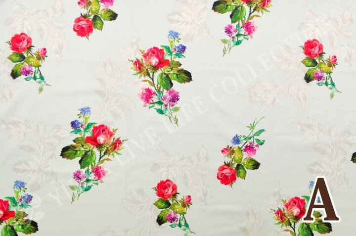 楽天市場 生地 花柄 有輪商店 公式 Yuwaマスターコレクション エレガント クラシカル 大花 100サテンチンツ Extrafine 有輪物語007 Ef 有輪商店オンラインショップ