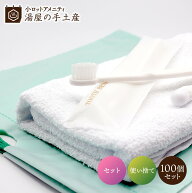 タオルハブラシセットA 100個 | タオル フェイスタオル 無地 160匁 綿100 薄手 すぐ乾く 速乾 歯ブラシ …