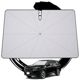 車用サンシェード 傘型 フロントガラス 日除け 遮光 遮熱 UVカット 傘 パラソル ガラス繊維10本骨 曲がる中棒 車中泊 収納袋付き