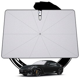 車用サンシェード 新型 車用サンシェード 傘 専用 フロントガラス パラソル 日除けシェード 曲がる中棒 ガラス繊維10本骨 車中泊 遮光 遮熱 UVカット スエード収納袋付き 傘型サンシェード