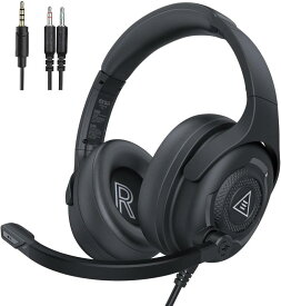 EKSA AirComfy ヘッドセット ノイズキャンセリングマイク付き PC用ヘッドセット 263g軽量 音量調節付き オーバーイヤーヘッドホン 3.5mm有線ヘッドフォン PS4/PS5/PC/Xbox/Switch/スマホ対応 ゲーミング