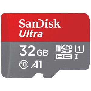 SanDisk (�T���f�B�X�N) 32GB Ultra microSDHC UHS-I �������[�J�[�h �A�_�v�^�[�t�� - 120MB/s C10 U1 �t��HD A1 Micro SD �J�[�h - SDSQUA4-032G-GN6MA