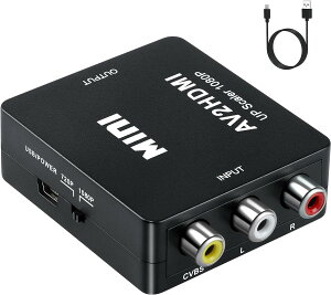 SZJUNXIAO RCA HDMI �ϊ� �R���o�[�^�[ RCA to HDMI �ϊ��R���o�[�^�[ �R���|�W�b�g �A�_�v�^�[ RCA���� HDMI�o�� AV2HDMI �����]�� 1080p/720p�Ή��ϊ� �ԍڃ��j�^�[�Ή� USB���d