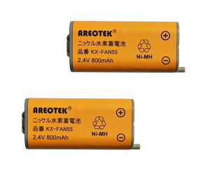 KX-FAN55 2�Z�b�g �p�i�\�j�b�N�Ή� �q�@�p�d�r�p�b�N BK-T409 NTT CT-�d�r�p�b�N-108 �݊��p 2.4V 800mAh�yAREOTEK�o�i�z