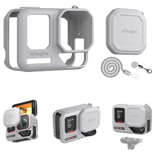 Insta360 Ace Pro2�p �P�[�X+�V���R���������Y�J�o�[+�X�g���b�v Ace Pro2�ی�P�[�X �C���X�^Ace Pro2�A�N�Z�T���[ �o�b�e���[�����\ �M�`���� ���C�}�E���g�ƕ��p�\ Ace Pro2 �ی�J�o�[ �����Y