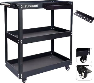 TUIYIDUO �O�i �H��J�[�g �ω׏d200kg �c�[���J�[�g �H��S�� �h���C�o�[�z���_�[ �L���X�^�[�t�� DIY �K���[�W �H���� 360° ���� �H����[ �^�� ���� ��� �K���[�W �q�� �C���H��p �c�[