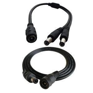 DZYDZR 1�� ��DC �v���O�d�������P�[�u�� ����1m �j�� - �����R�l�N�^ �W���b�N + 1�� ��1 to 2 DC �v���O�d������2���z�P�[�u��AC�A�_�v�^�[�d�� LED�e�[�v CCTV�J�����p(�O�a5.5mm���a2.1mm)