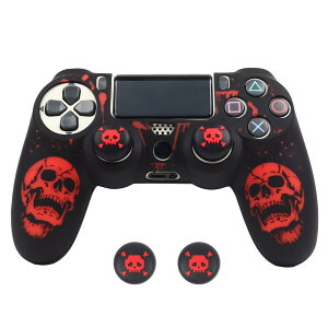 RALAN PS4�p�R���g���[���X�L���A�t���[�c�V���R���R���g���[���[�J�o�[�X�L���v���e�N�^�[�݊�/PS4�X����/PS4 Pro�R���g���[���[2�̂��킢���T���O���b�v�L���b�v�t���c (���ƐԂ̓��W��)
