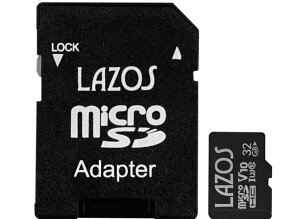 ���ϋv �}�C�N��SD 32GB MicroSD �}�C�N��SDHC �h�� �ϏՌ� ��X�� �ϐÓd�C �L�^ �f�W�J���� �r�f�I�� �X�}�z�� �h�����R �������J�[�h �߂���[���[�� Lazos MicroSDHC�J�[�h 32GB class10 L-B32MSD10-U3V10