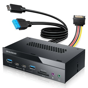 GRAUGEAR 5.25�C���` USB 3.2 PC�t�����g�p�l���J�[�h���[�_�[|�I�[�f�B�I�|�[�g�t��|SD/microSD�����J�[�h���[�_�[|USB3.2 Type-E Key-A 20�s���w�b�_�[&USB3.0�w�b�_�[&15�s��SATA�d���R�l�N�^�K�v