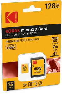 KODAK �v���~�A�� microSDXC �������[�J�[�h 32-128GB - ����SD�A�_�v�^�[ UHS-I U1 �ő�85MB/�b