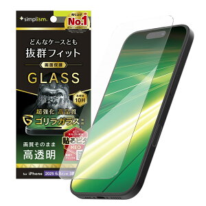 Simplism �V���v���Y�� iPhone 17 Pro �P�[�X�����Ȃ� �S�����K���X ���� ��ʕی십���K���X TR-IP25M3-GLS-GOCC