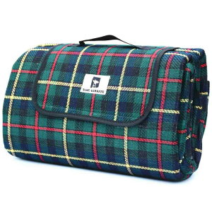 Blue Giraffe レジャーシート 厚手 ピクニックシート大判 200X200cm 3層構造 レジャーマット アウトドア クッション 防水 おしゃれ チェック柄 洗える 花火大会 運動会 遠足