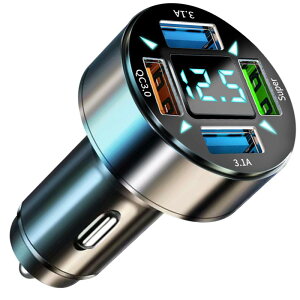 TOORQR J[`[W[ VK[\Pbg ԍڏ[d USB-C  USBy66W 4|[gzPD 20W+QC3.0|[g J[pi dv yʉ}[d LED\ 12V/24VɑΉ15pro/15/14pro/14/13pro