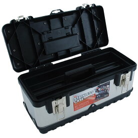 ステンレス工具箱 収納保管 運搬 道具 工具 小物 幅380×奥160×高さ180mm 重量1.6kg 最大積載量10kg インナートレー2kg 材質SUS430