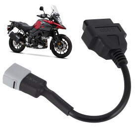 6ピン - OBD2 診断アダプター OBD 6ピンオブディケーブル 診断アダプターハーネス コネクター オートバイ スキャナー診断ツール