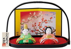 雛人形 親王飾り 平飾り 陶器製 コンパクト ひな祭り 桃の節句 季節の飾り 贈り物