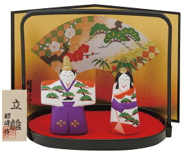 雛人形 立雛 親王飾り 陶器製 コンパクト 桃の節句 ひな祭り 季節の飾り 贈り物