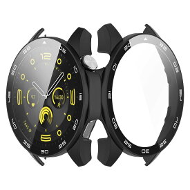 HUAWEI WATCH GT 4 46mm 専用カバー 強化ガラスフィルム 一体型 保護ケース 耐衝撃 PCフレーム 落下防止 スクラッチ防止 高透過率 反射低減 指紋防止 軽量 スリム設計 工具不要 簡単装着 スマート