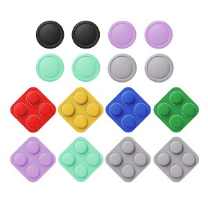 Nintendo Switch 2�p �V���R�����{�^���J�o�[ �T���O���b�v�Z�b�g Joy-Con 2�Ή� �J���t����ABXY�{�^���L���b�v8�� �X�e�B�b�N�L���b�v4�t��