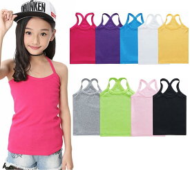 子供服 キャミソール タンクトップ 選べる12色 キッズ 女の子 ダンス ヒップホップ スポーツ インナー 小学校 重ね着 キャミソール 黒 白
