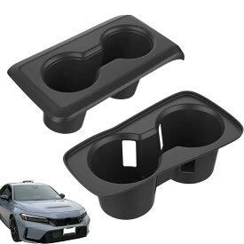 シビック タイプR FL5専用 2021年9月～対応 カップホルダーカバーセット センターコンソール＆後席 完全防水 シリコン製 滑り止め 防汚 異音防止 傷防止 ガタガタ音なし お手入れ簡単 アクセ