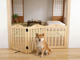Pshelfy ペットゲート ペットフェンス 室内 木製 360度回転連結 角度調整可能 置くだけ簡単設置 折りたたみ収納 中小型犬用 柵