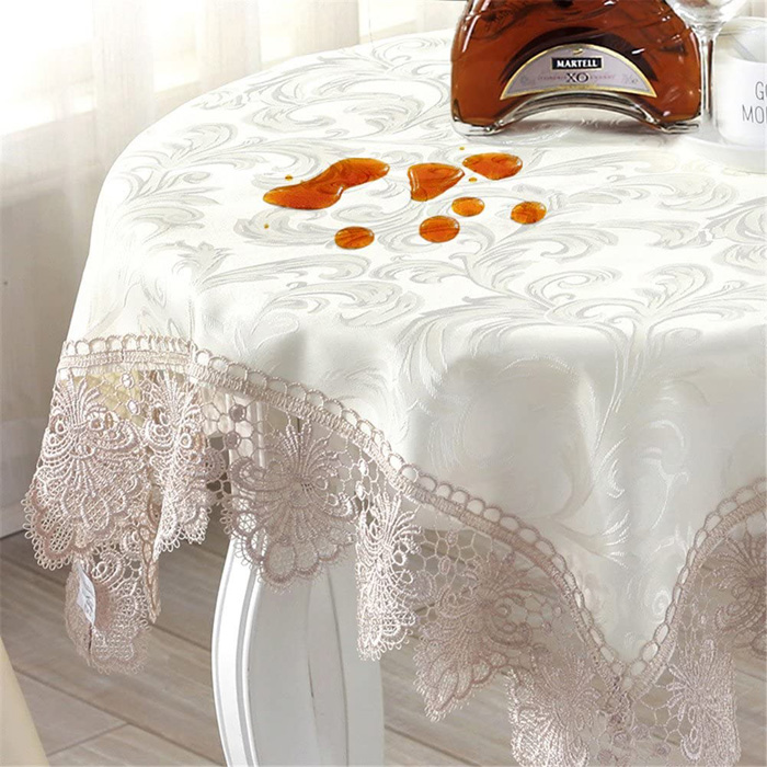 レース テーブルクロス レース 食卓カバー テーブルマット 食卓 カバー ヨーロピアンスタイルの 防水アンチ油ファブリック 美しい装飾ジャカード トップデコレーション正方形 130x130cm