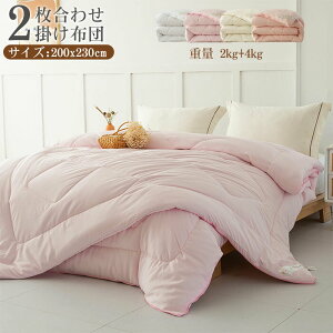 大豆繊維 合い掛け布団 肌掛け布団 二枚合わせ 掛け布団 クイーン 天然繊維 合繊 春夏秋冬用 オールシーズン 通気性良く 掛け布団セット ファスナー 通年 200x230cm 丸洗い 洗える