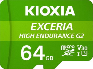 KIOXIA(�L�I�N�V�A)�y���{���zmicroSD 64GB ���ϋv �h�����R�E�Ď��J�����Ή� UHS-I U3 V30 Class10