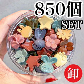 【850個セット】ヘアクリップ ミニ 三角 キッズ 花 リボン 可愛い セット ハーフアップ 女の子 カラー 絵の具 前髪 おしゃれ かわいい ハロウィン パーツ カラフル 髪留め 髪飾り 大量 まとめ売り 卸価格 ヘアアレンジ ヘアアクセ プチプラ