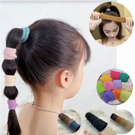 ヘアゴム 太め 太い ゴム キッズ 髪に優しい 5色セット やわらかい 絡まりにくい 人気 まとめ買い ダンス 発表会 子供 こども ジュニア ポニーテール ツインテール ヘアアクセ ヘアアレンジ アレンジ かわいい yuyumo ヘアアクセサリー 平べったい 平 リストバンド