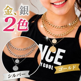 コインネックレス 5連チェーン ネックレス レディース 重ね付け 韓国 アクセサリー ゴールド シルバー ステンレス風 シンプル おしゃれ カジュアル 大人 可愛い プレゼント 送料無料 YUYUMO