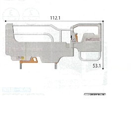スイングアーム介助バー スタンダード 全長112.1×全高53.1cm 1本 KS-098A パラマウントベッド