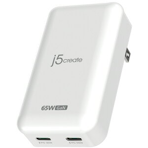 j5 Create 65W GaN �X���� PD�Ή� USB-C 2�|�[�g�[�d�� �z���C�g JUP2465 1�� JUP2465 j5 Create #