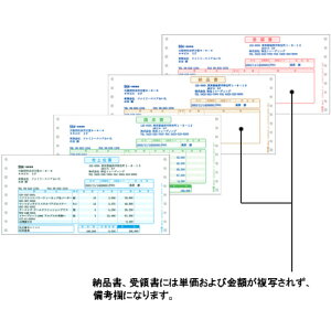 売上伝票 連続用紙 9_1/2×4_1/2インチ 4枚複写 1箱(500組) 334202 弥生