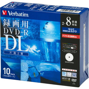 �^��pDVD-R DL 215�� 2-8�{�� �z���C�g���C�h�v�����^�u�� 5mm�X�����P�[�X 1�p�b�N(10��) VHR21HDSP10 �o�[�x�C�^��#