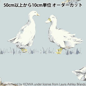【数量5から】 生地 『ローラ アシュレイ プリント Ducks ブルー LAH22-022-1』 【ユザワヤ限定商品】