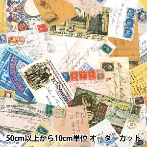 【数量5から】 生地 『USAコットン ライブラリー・オブ・レアリティーズ(郵便柄) 20960-199』