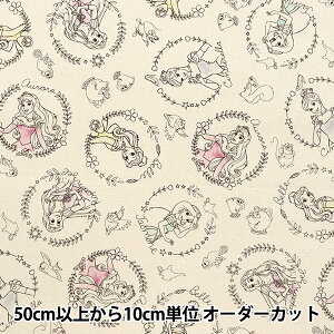 【数量5から】 生地 『オックス ディズニープリンセス 生成 GR-8381-1A』 【ユザワヤオリジナル】