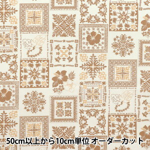 【数量5から】 生地 『TCシーチング ハワイアンプリント パッチワーク イエロー AP4770-3C』