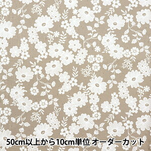 【数量5から】 生地 『オックス レース×リネンライク 小花柄 YPA-59030-1A』 KOKKA コッカ