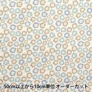 【数量5から】 生地 『Wガーゼ ちびプリ funwari サックス YKA-29090-2A』 KOKKA コッカ