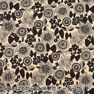 【数量5から】 生地 『オックス Linnea 北欧花柄 ベージュ YKA-26000-2A』 KOKKA コッカ